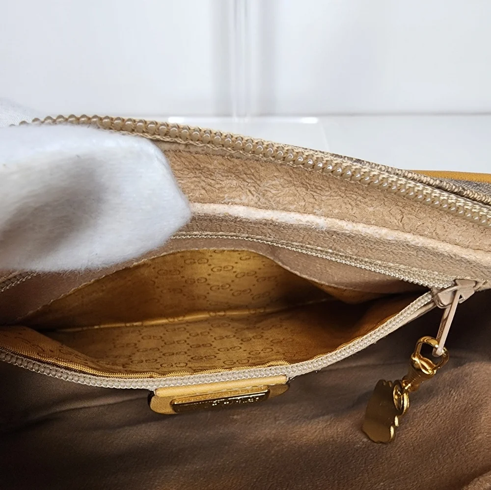 Vintage Gucci Canvas Shoulder Bag PVC Leather - Picture 9 of 17